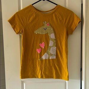 Cat & Jack Yellow Sequin Giraffe Tee